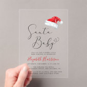 Invitations En Acrylique Santa Baby Fête Prénatale de Noël (In situ (ordinateur de poche))