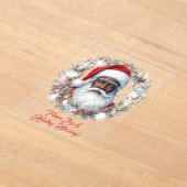 Invitations En Acrylique Santa Holiday Blessings Flat Card (Poser)