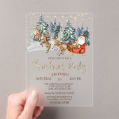 Invitations En Acrylique Santa,Sleigh,Reindeers,Forest Christmas Party (In situ (ordinateur de poche))