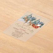 Invitations En Acrylique Santa,Sleigh,Reindeers,Forest Christmas Party (Poser)