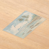 Invitations En Acrylique Scène de plage bleu tranquille (Poser)