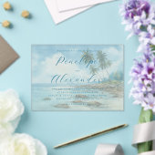 Invitations En Acrylique Scène de plage bleu tranquille (Insitu (Mariage))