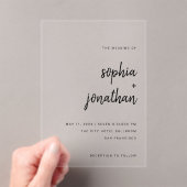 Invitations En Acrylique Script Black | Wedding (In situ (ordinateur de poche))