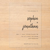 Invitations En Acrylique Script Black | Wedding (Recto)
