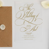 Invitations En Acrylique Script calligraphie classique moderne clair mariag