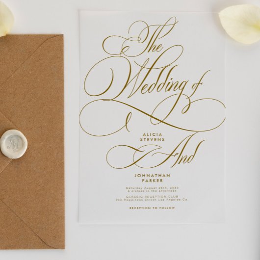 Invitations En Acrylique Script calligraphie classique moderne clair mariag