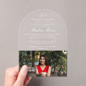 Invitations En Acrylique Script classique simple XV Photo Quinceañera (In situ (ordinateur de poche))