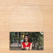 Invitations En Acrylique Script classique simple XV Photo Quinceañera (Recto)