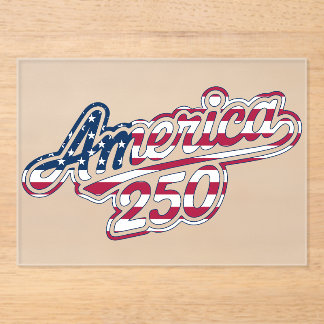 Invitations En Acrylique Script Drapeau Semiquincentenaire America 250