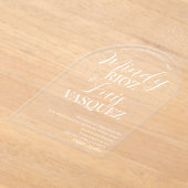 Invitations En Acrylique Script Mariage moderne blanc (Poser)