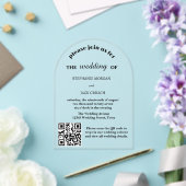 Invitations En Acrylique Script moderne élégant QR Code Mariage budget (Insitu (Mariage))
