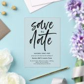 Invitations En Acrylique Script moderne Enregistrer la date Frosted (Insitu (Mariage))