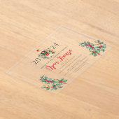 Invitations En Acrylique Script Nocrasse de Noël Open House (Poser)