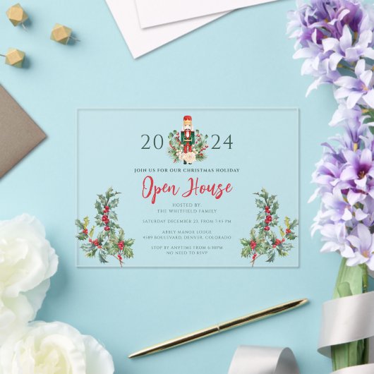 Invitations En Acrylique Script Nocrasse de Noël Open House (Insitu (Mariage))