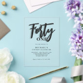 Invitations En Acrylique Script noir élégant Quarante 40e anniversaire adul (Insitu (Mariage))