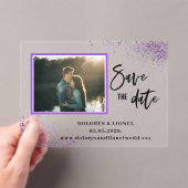 Invitations En Acrylique Script Photo Save the date  (In situ (ordinateur de poche))