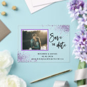Invitations En Acrylique Script Photo Save the date  (Insitu (Mariage))