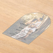 Invitations En Acrylique Script rustique Photo Mariage moderne (Poser)