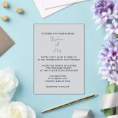 Invitations En Acrylique Script simple gris gris élégant Mariage minimal (Insitu (Mariage))