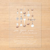 Invitations En Acrylique Sea You Bientôt Boho Beach Baby shower (Recto)