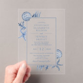 Invitations En Acrylique Seashells Ocean Beach Mariage (In situ (ordinateur de poche))