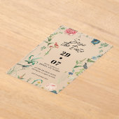 Invitations En Acrylique Secret Garden Wildflowers Wedding Save The Date (Poser)