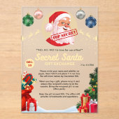 Invitations En Acrylique Secret Père Noël Cadeau Échange Noël (Recto)