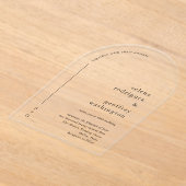 Invitations En Acrylique Selena minimaliste Arch Mariage moderne (Poser)