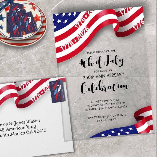 Invitations En Acrylique Semiquincentennial 4th Of July Celebration