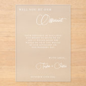 Invitations En Acrylique Serez-Vous Notre Proposition Officielle Mariage Si (Recto)