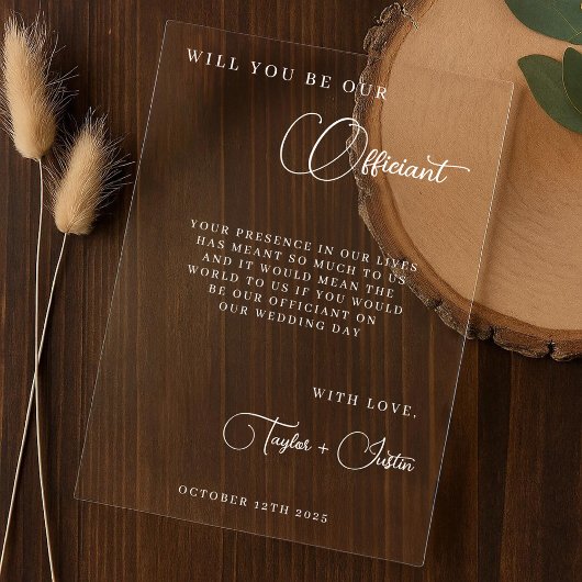 Invitations En Acrylique Serez-Vous Notre Proposition Officielle Mariage Si