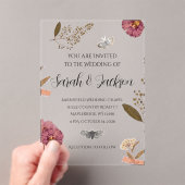 Invitations En Acrylique Shabby Chic Mariage Pressé Fleurs Mariage Invitati (In situ (ordinateur de poche))