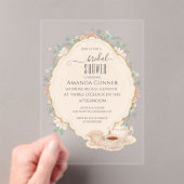 Invitations En Acrylique Shabby chic Tea Party Fête des mariées (In situ (ordinateur de poche))