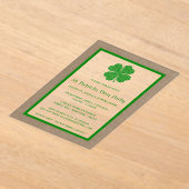 Invitations En Acrylique Shamrock & Burlap St. Patrick's Day (Poser)