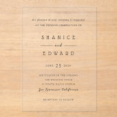 Invitations En Acrylique Shanice Mariage moderne (Recto)