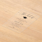 Invitations En Acrylique SHE DID IT! Modern Script Graduation Party (Poser)