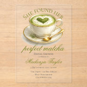Invitations En Acrylique She Found Her Perfect Matcha Bridal Shower  (Recto)
