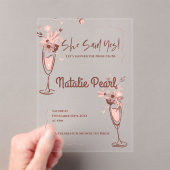 Invitations En Acrylique She Said Yes Bride To Be Floral Bridal Shower (In situ (ordinateur de poche))