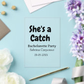 Invitations En Acrylique She's a catch bachelorette party name date simple (Insitu (Mariage))