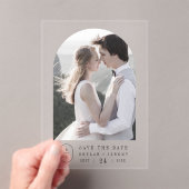 Invitations En Acrylique SHYLAH Simple Boho Monogramme Mariage Enregistrer  (In situ (ordinateur de poche))