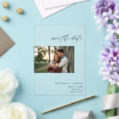 Invitations En Acrylique Side H Photo moderne Enregistrer la date (Insitu (Mariage))