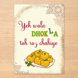 Invitations En Acrylique Signe de nourriture de mehndi de mariage indien pa