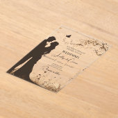 Invitations En Acrylique Silhouette de mariée et de mariée (Poser)