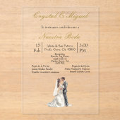 Invitations En Acrylique Silhueta de novia y novio (Recto)