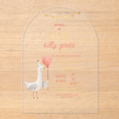 Invitations En Acrylique Silly Goose First Birthday Personalized Arch Party (Recto)