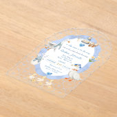 Invitations En Acrylique Silly Goose Whimsical Bow Baby Boy Shower (Poser)