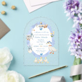 Invitations En Acrylique Silly Goose Whimsical Bow Baby Boy Shower (Insitu (Mariage))