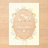 Invitations En Acrylique Silly Goose Yellow Gingham Baby Shower (Recto)