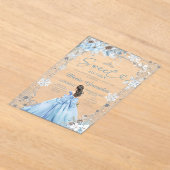 Invitations En Acrylique Silver and Blue Christmas Sweet Sixteen Birthday (Poser)