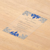 Invitations En Acrylique Silver Blue Snowflake hiver Sweet 16 (Poser)